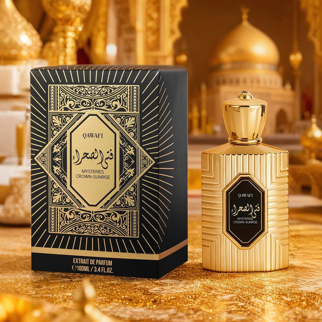 QAWAFI Mysteries Crown Sunrise EDP – Long-Lasting Spicy Amber Vanilla (Unisex) 100ml