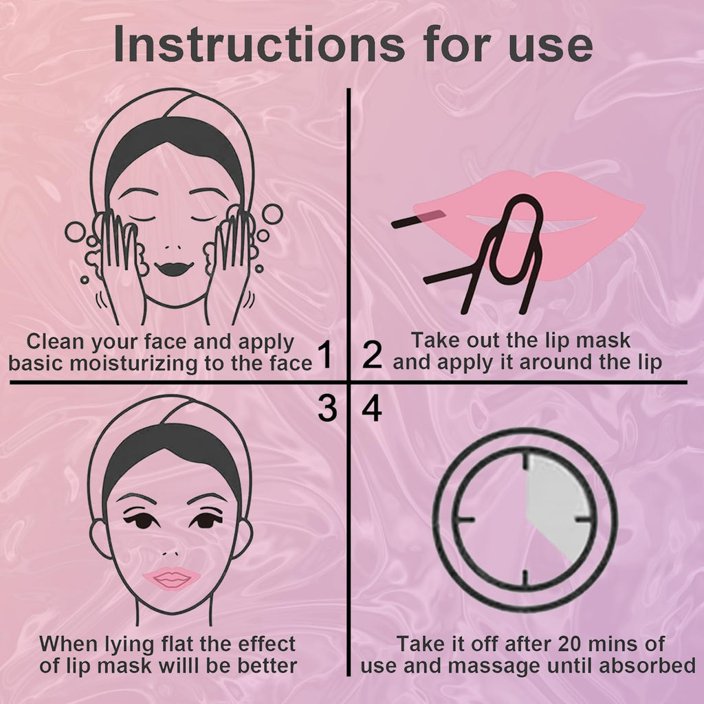 Qawnfy 30Pcs Collagen Crystal Lip Masks – Honey, Cherry & Aloe Lip Care for Hydration