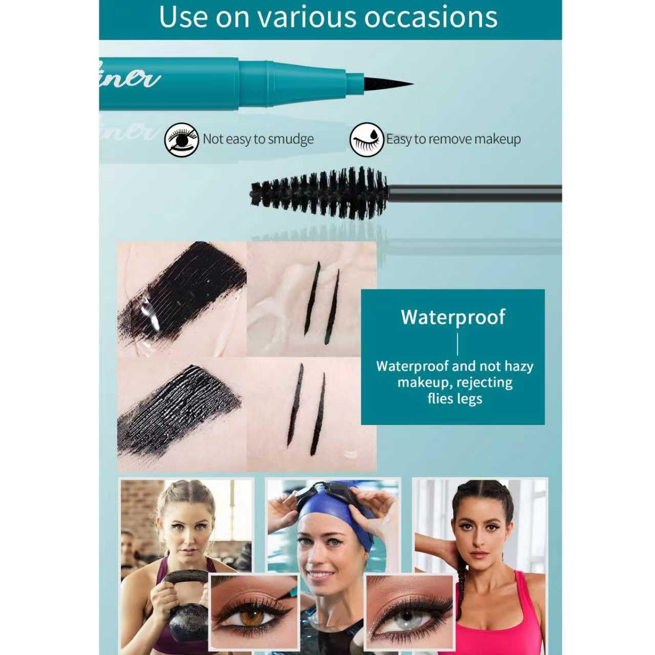 Qawnfy New Extension Mascara & Eyeliner Set – Waterproof, Smudge-Proof, All-Day Definition
