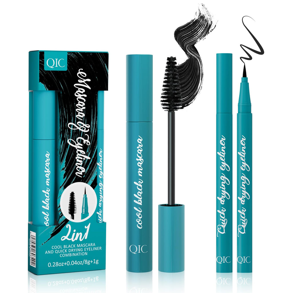 Qawnfy New Extension Mascara & Eyeliner Set – Waterproof, Smudge-Proof, All-Day Definition