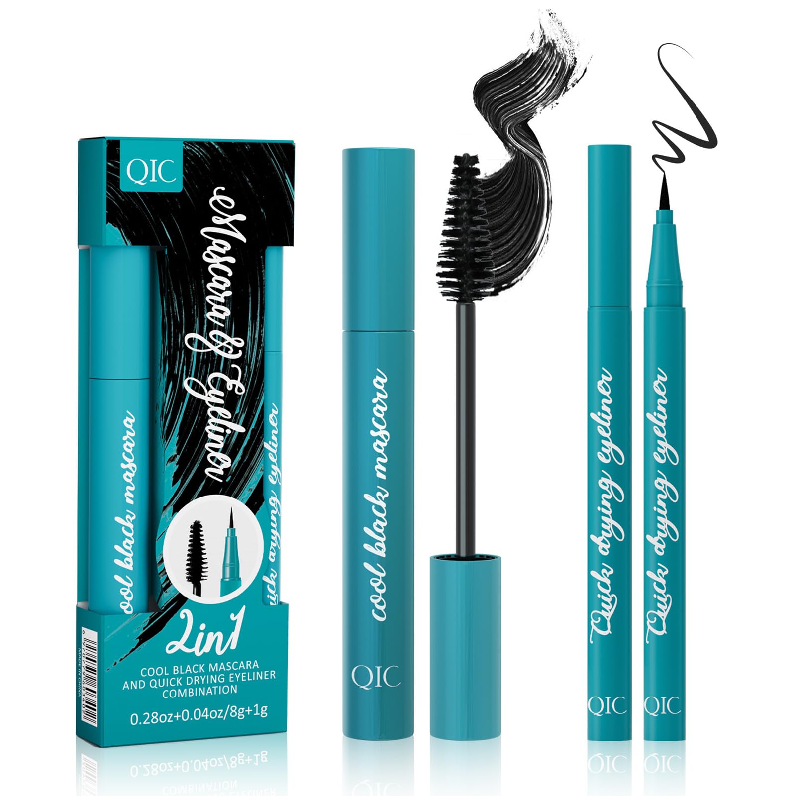 Qawnfy New Extension Mascara & Eyeliner Set – Waterproof, Smudge-Proof, All-Day Definition