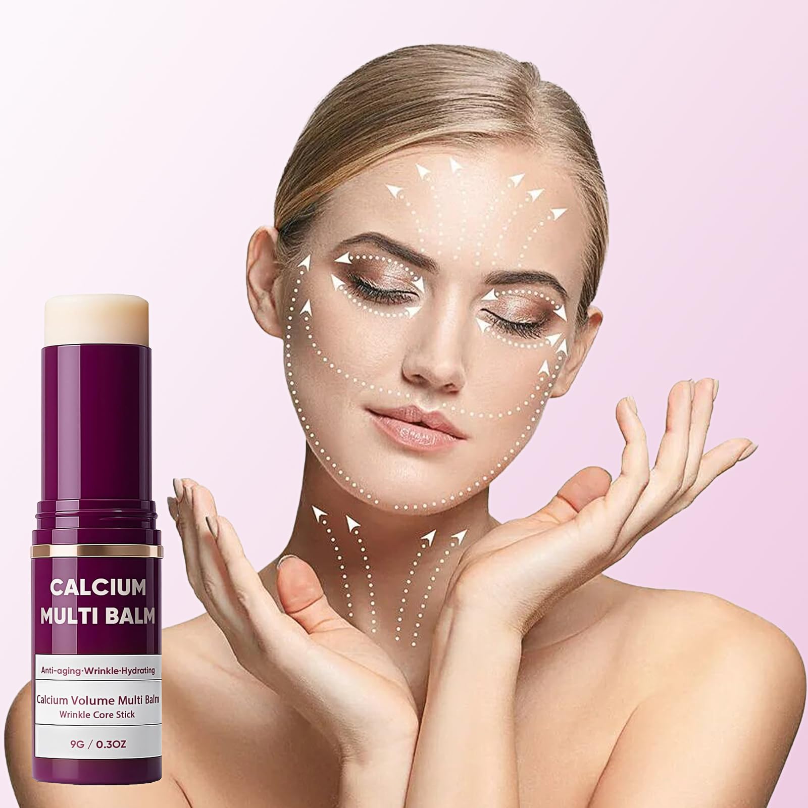 Qawnfy Calcium Multi Balm: Wrinkle Core Stick, Korean Collagen Moisturizing, 9g