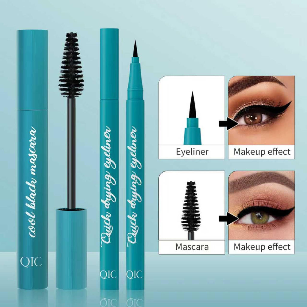 Qawnfy New Extension Mascara & Eyeliner Set – Waterproof, Smudge-Proof, All-Day Definition