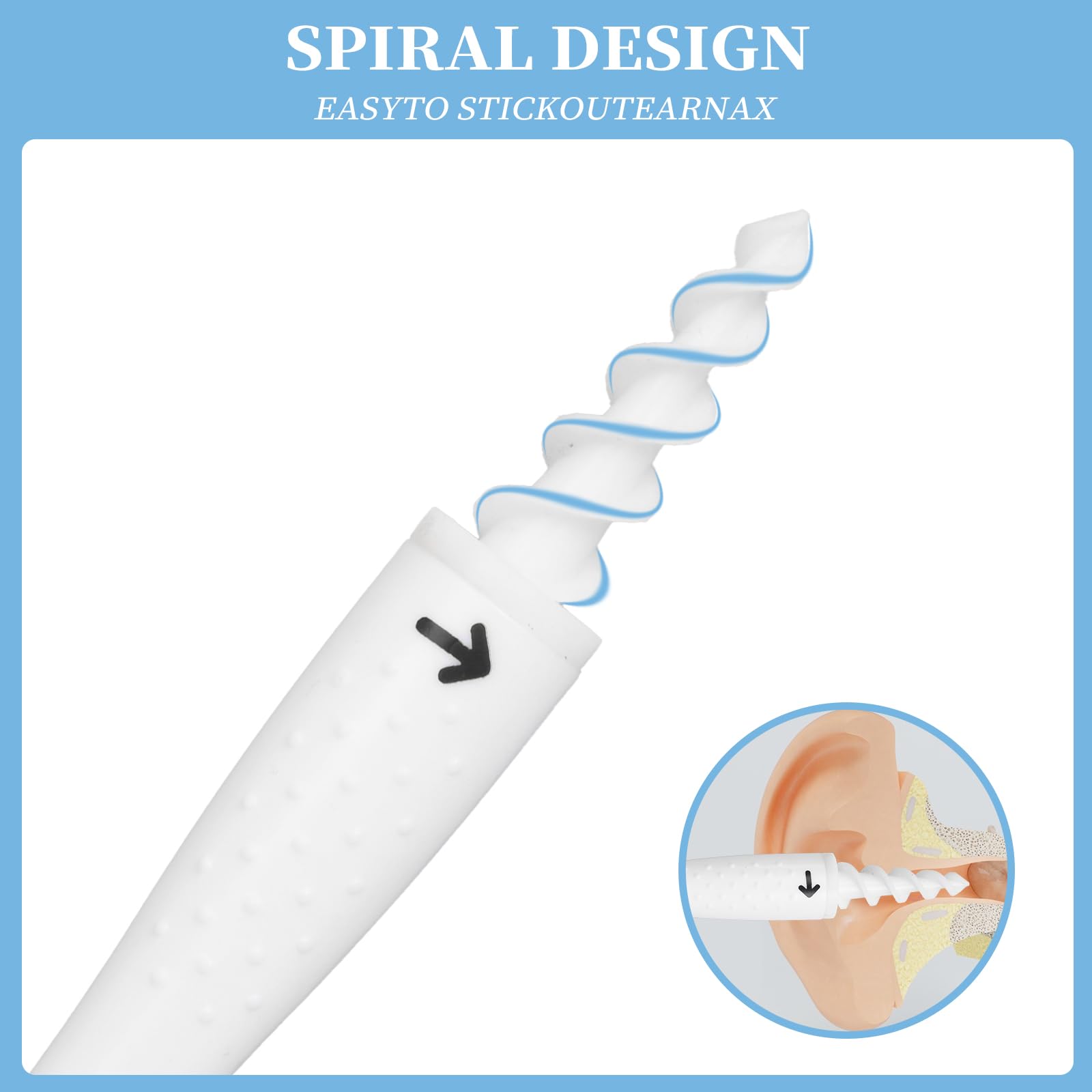 QGrips Spiral Ear Wax Removal Tool Kit with 16 Replaceable Flexible Tips, Reusable Safe Ear Cleaner