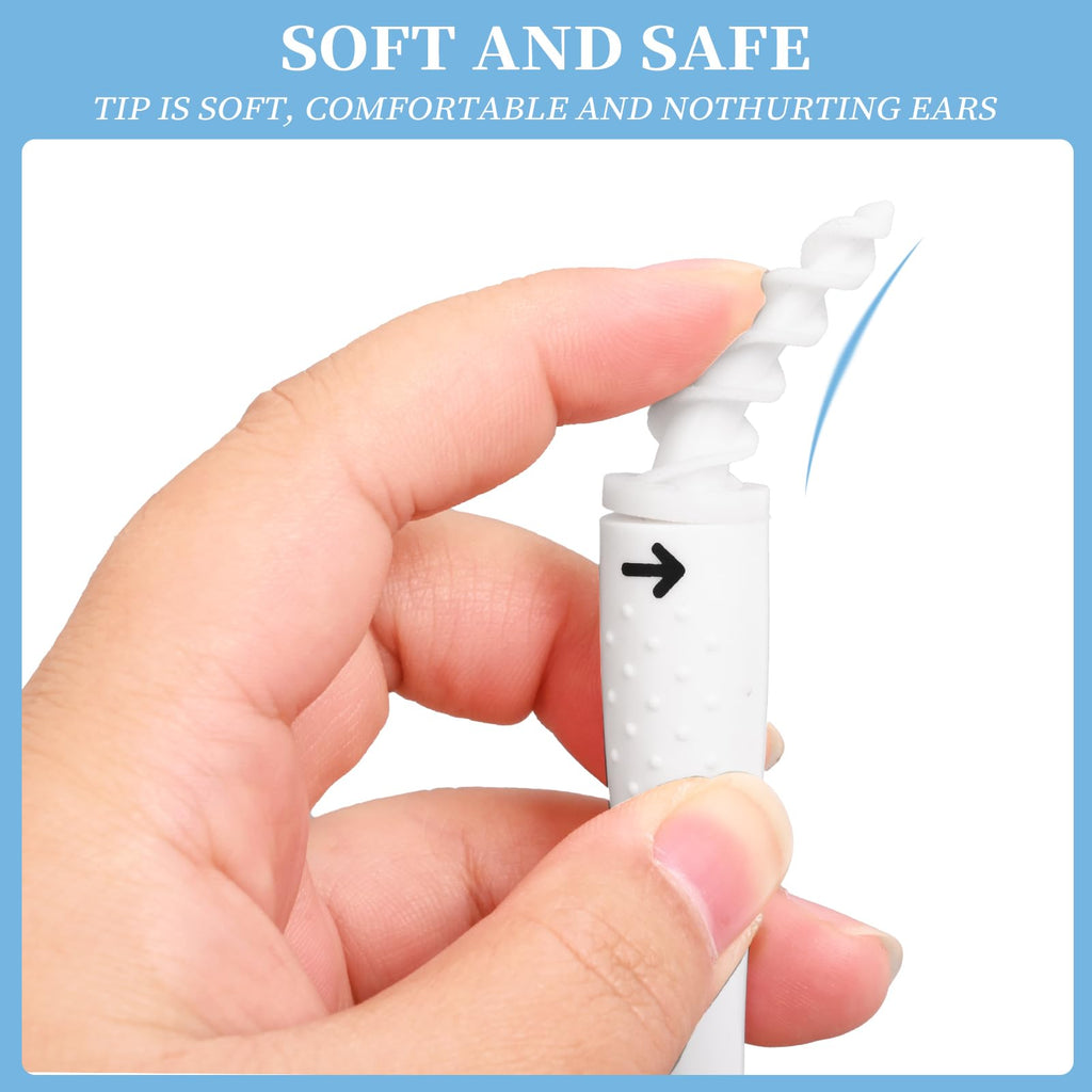 QGrips Spiral Ear Wax Removal Tool Kit with 16 Replaceable Flexible Tips, Reusable Safe Ear Cleaner