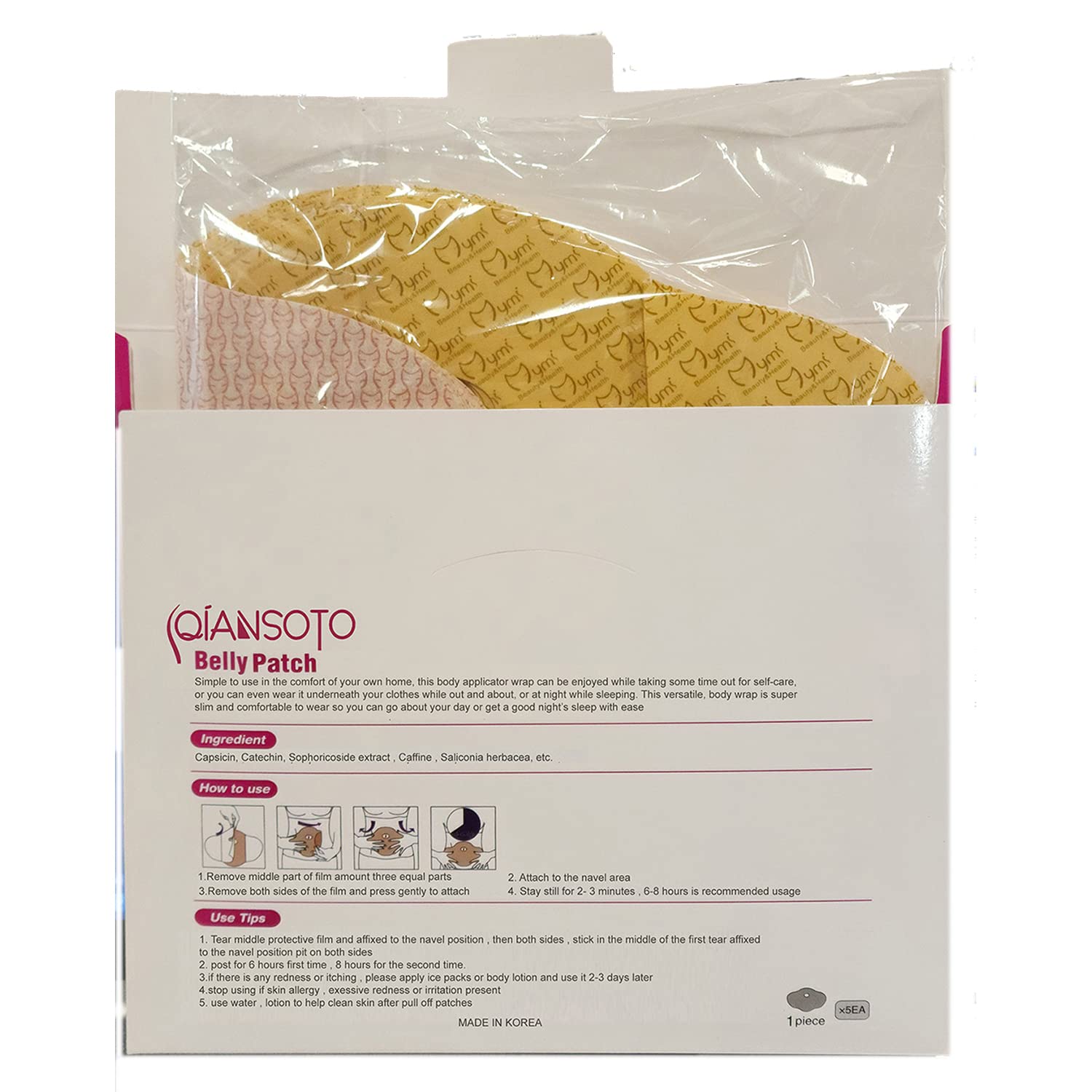 QIANSOTO Mymi Wonder Patch Belly Wing - Toning & Firming (Pack of 2, 20 Patches)