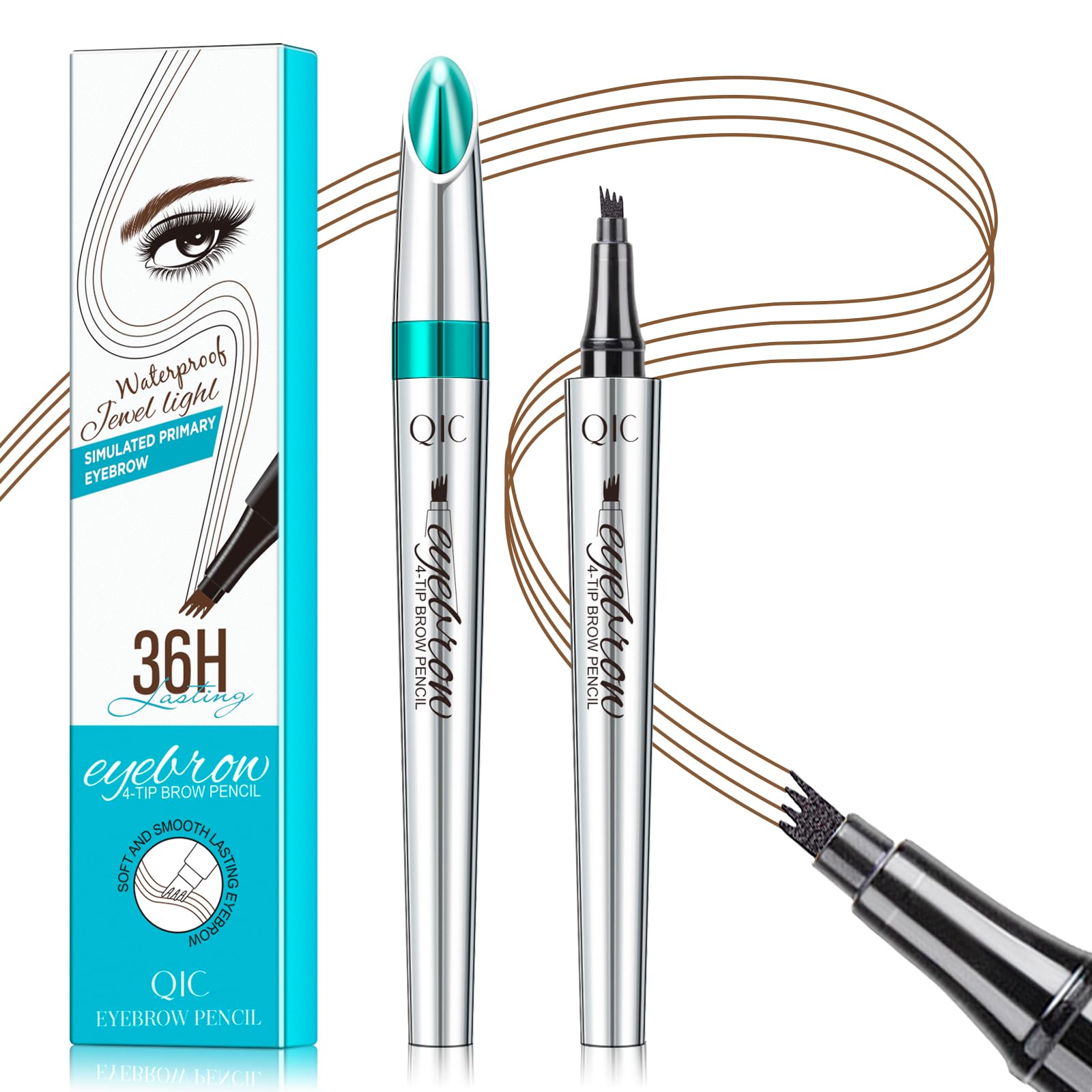 QIC Eyebrow Pencil with 4-Tip Microblade – Waterproof & Smudge-Proof