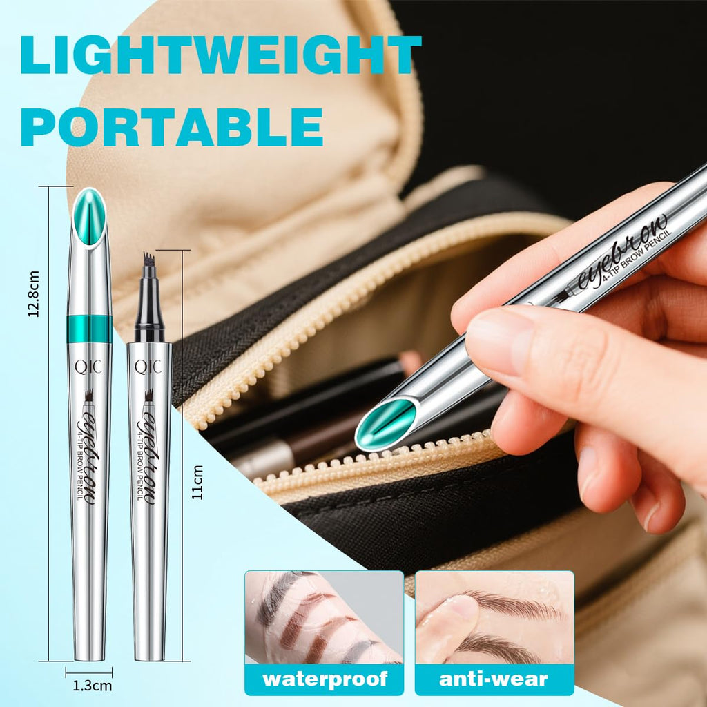 QIC Eyebrow Pencil with 4-Tip Microblade – Waterproof & Smudge-Proof