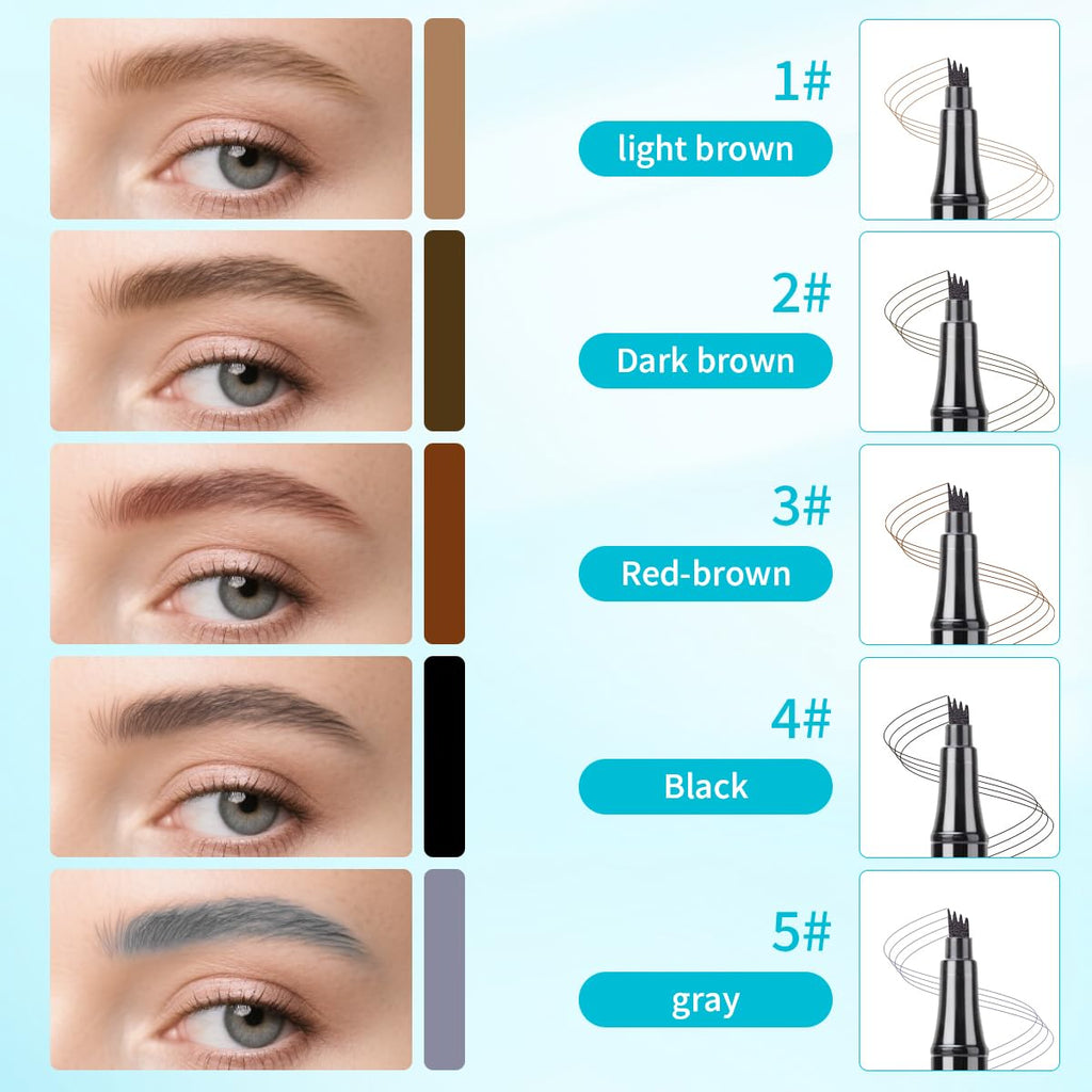 QIC Eyebrow Pencil with 4-Tip Microblade – Waterproof & Smudge-Proof