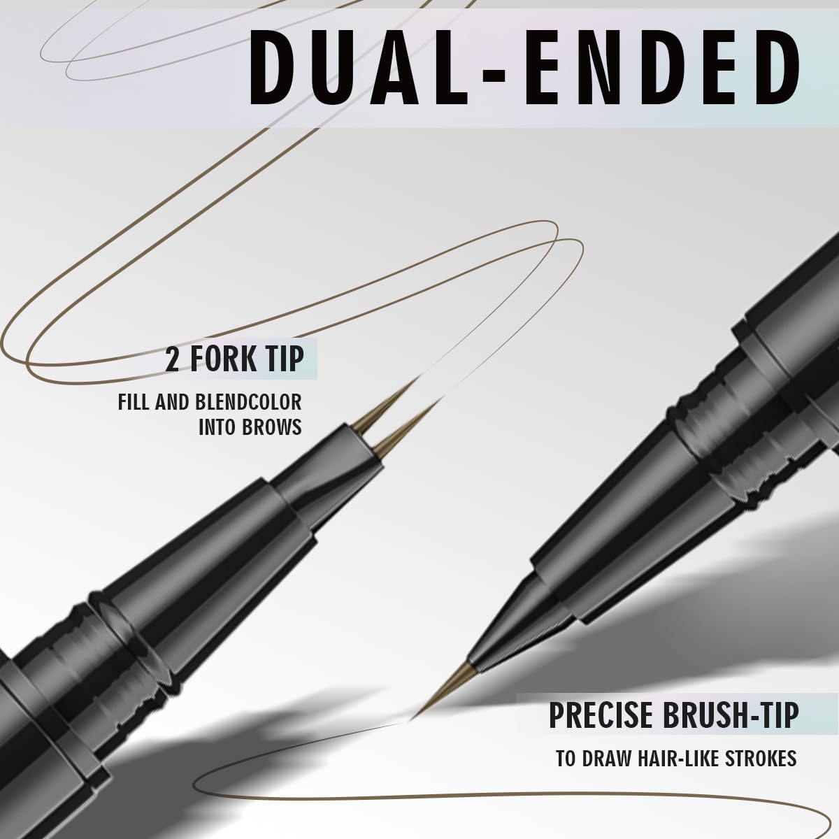 QIC Microblading Eyebrow Pencil – 2-in-1 Dual-Ended Brow Pen with Brush | Waterproof & Long-Lasting