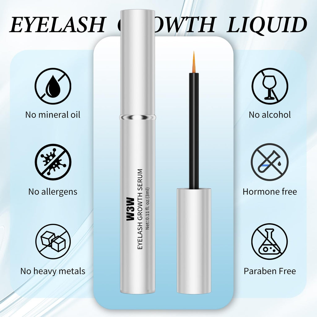 QIC W3W Eyelash Growth Serum – Caffeine & Peptides (3ml)
