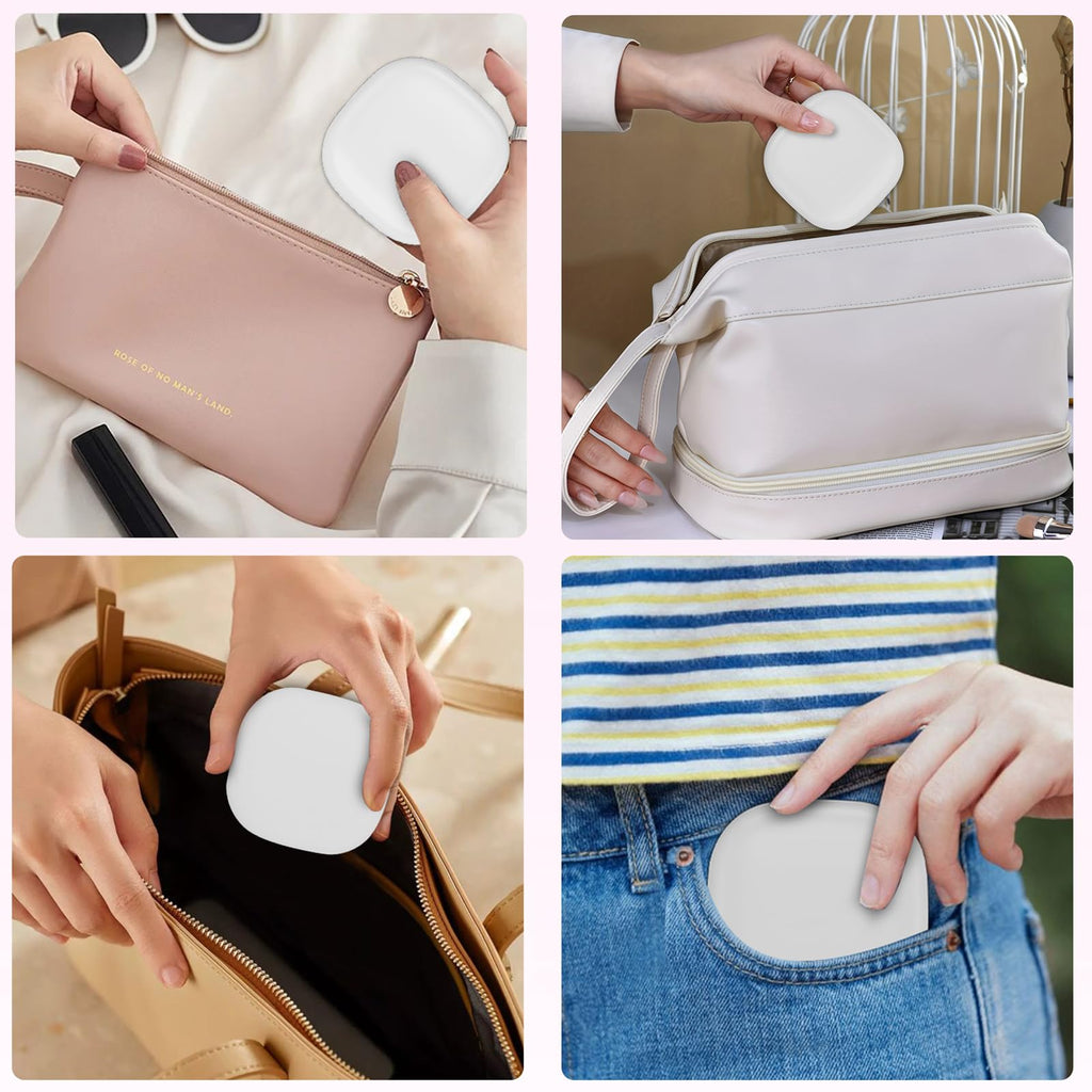 Qidoe Compact LED Travel Mirror — 1x/10x Magnification, 3 Lighting Modes, USB-C Rechargeable