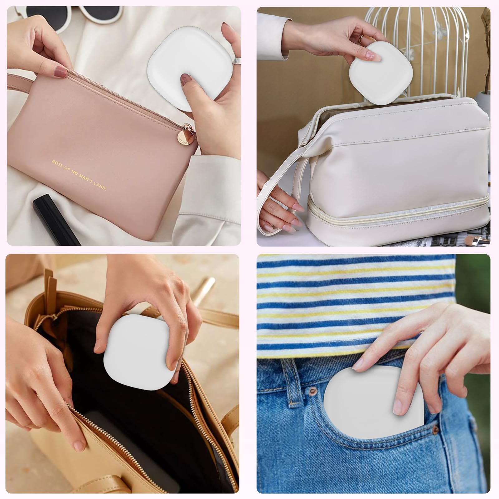 Qidoe Compact LED Travel Mirror — 1x/10x Magnification, 3 Lighting Modes, USB-C Rechargeable