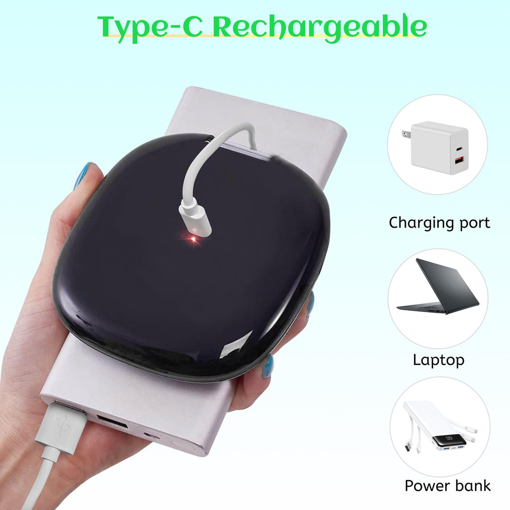 Qidoe Compact Travel Makeup Mirror – 1x/10x Magnification, Dimmable USB-C Rechargeable