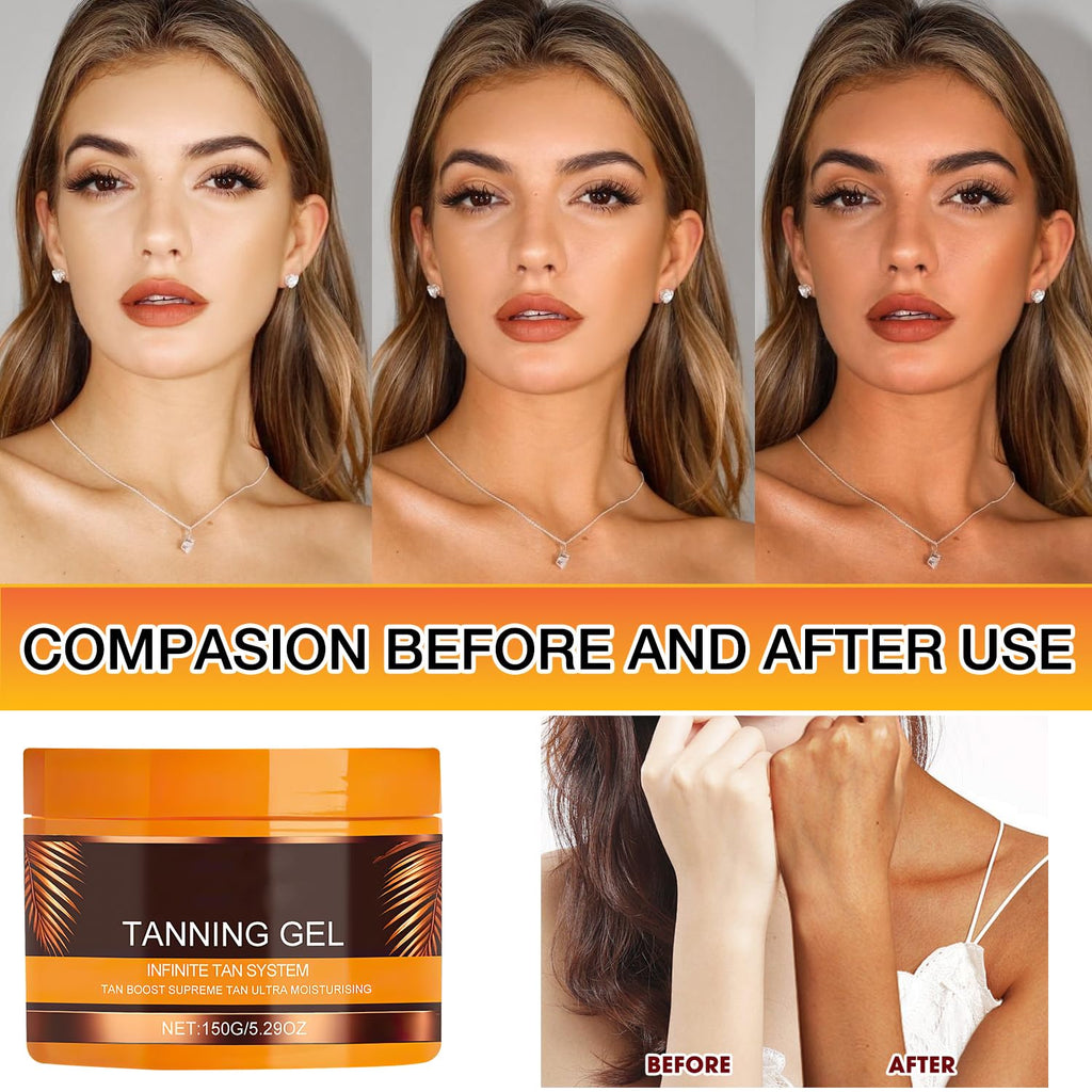 QiFind Luxury Intensive Tanning Gel – Natural Tan Accelerator for Sunbeds & Outdoor Sun