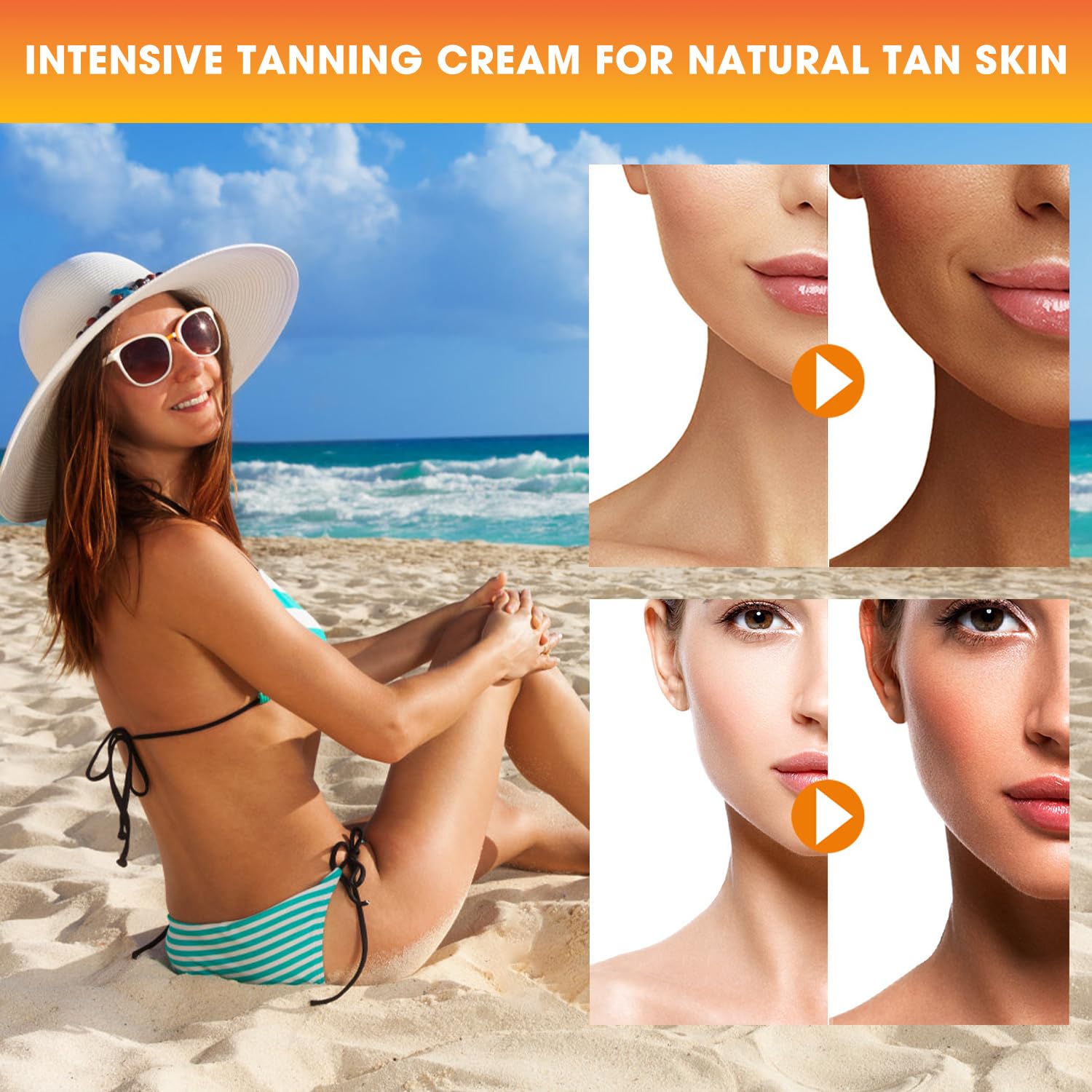QiFind Luxury Intensive Tanning Gel – Natural Tan Accelerator for Sunbeds & Outdoor Sun