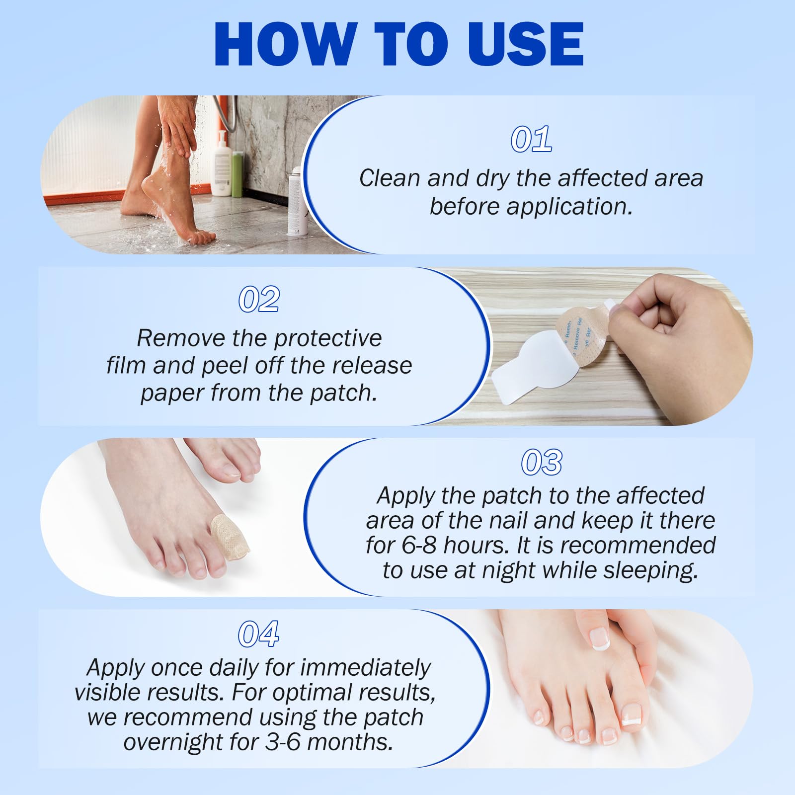 Qing Yo Nail Patches – 21 Pcs Overnight Nail Repair, Extra-Strength Patches for Thick, Discolored Nails