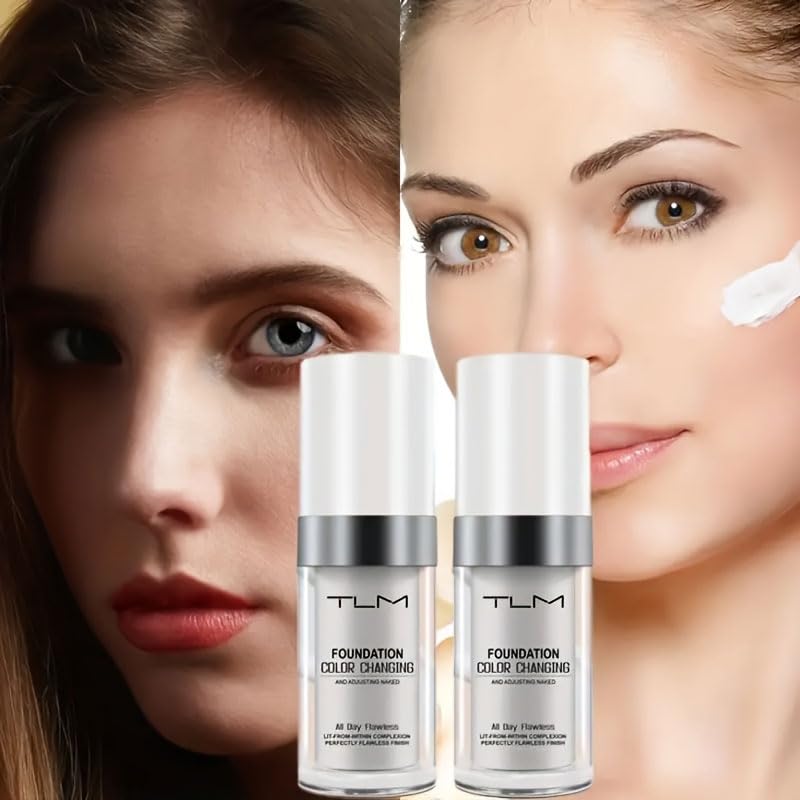 QINGFANGLI 3-Pack TLM Color Changing Foundation Liquid Base SPF15 — All-Day Flawless