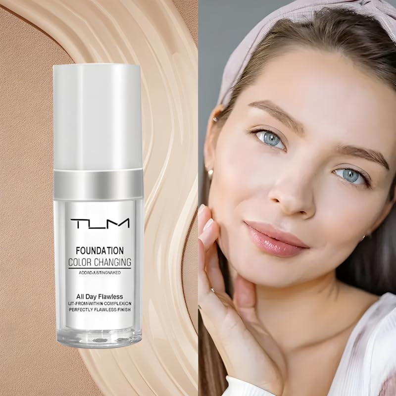 QINGFANGLI 3-Pack TLM Color Changing Foundation Liquid Base SPF15 — All-Day Flawless
