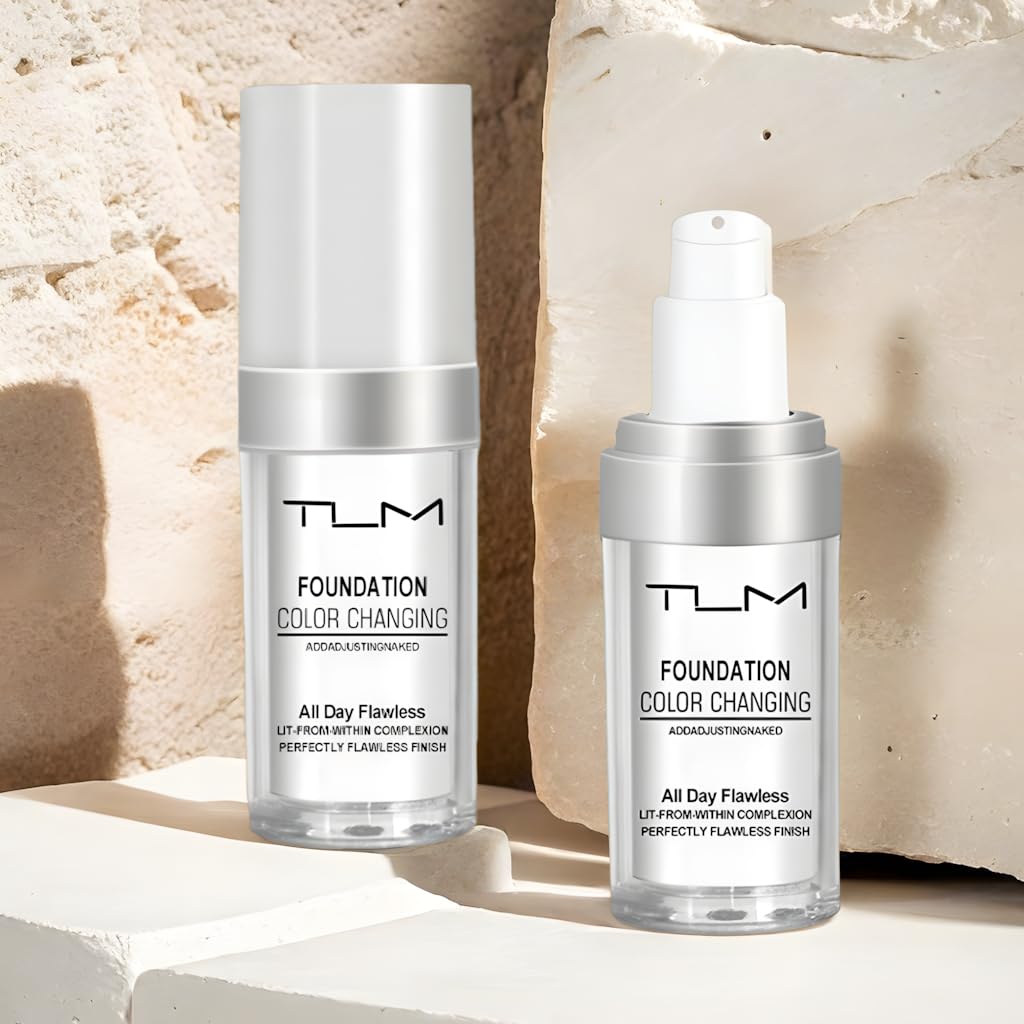 QINGFANGLI 3-Pack TLM Color Changing Foundation Liquid Base SPF15 — All-Day Flawless