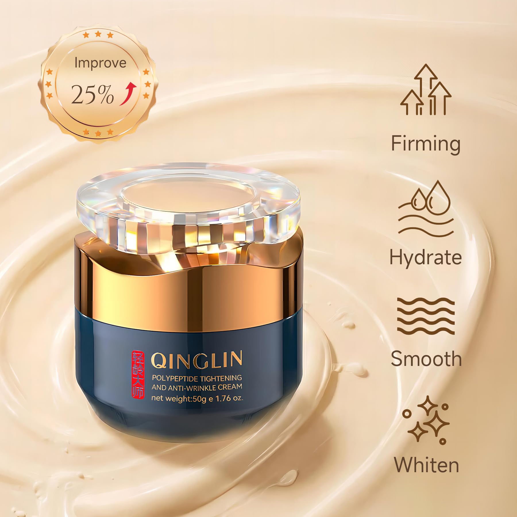 QINGLIN Polypeptide Tightening Cream – Firming Anti-Wrinkle Moisturizer for Face & Neck
