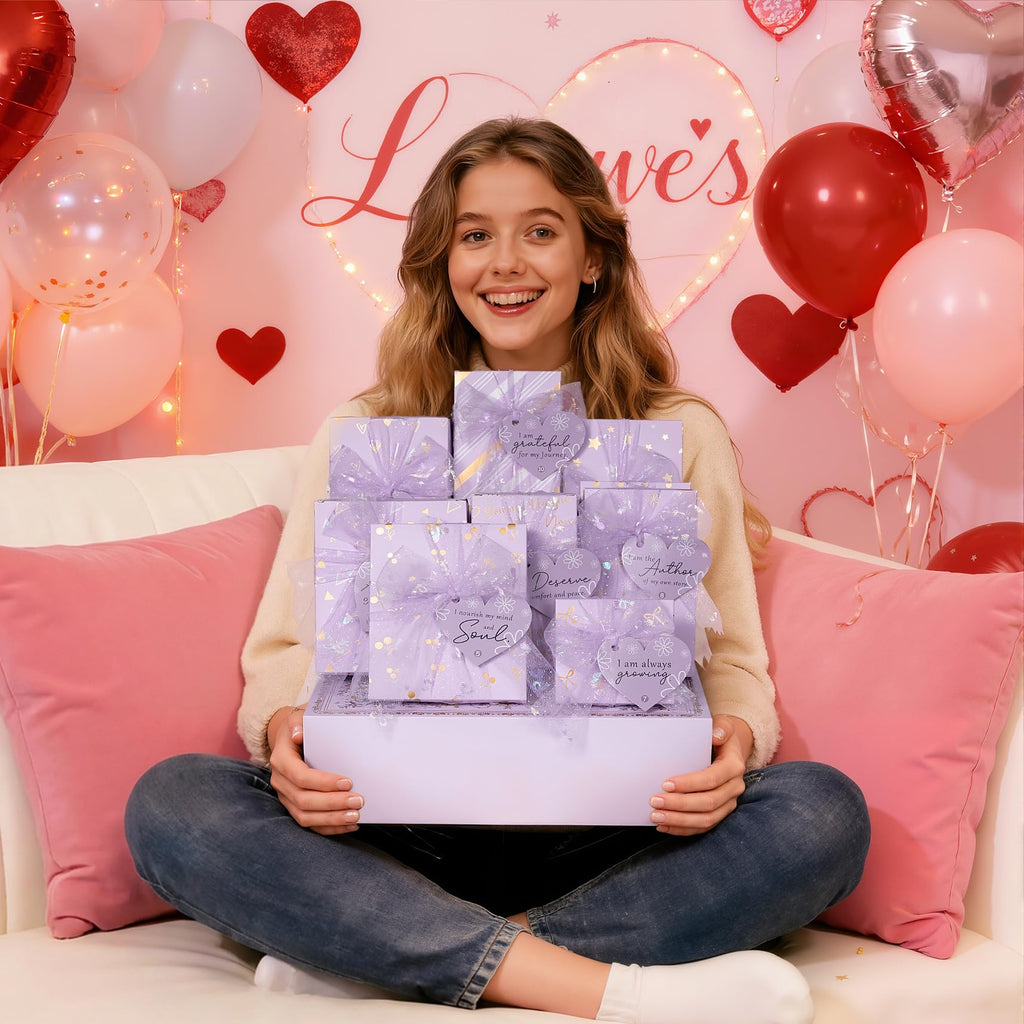 Qinline Teen Girl Gifts: 10 Positive Affirmation Cards & Empowering Makeup Gift Set