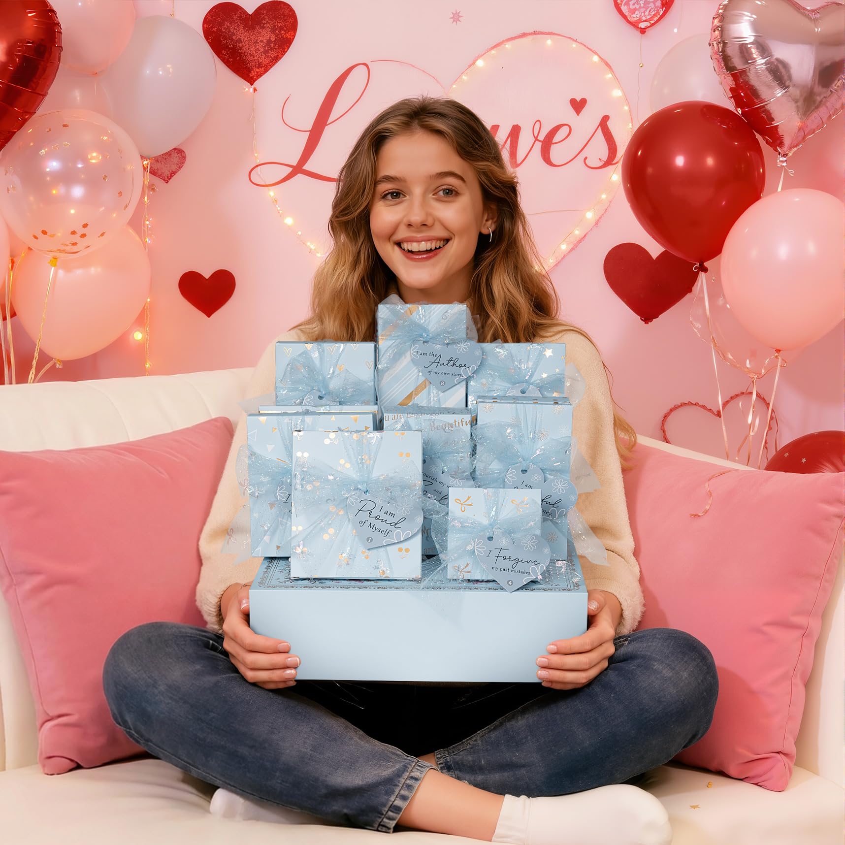Qinline Teen Girl Gifts — 10 Positive Affirmation Cards & Empowering Challenges Gift Set