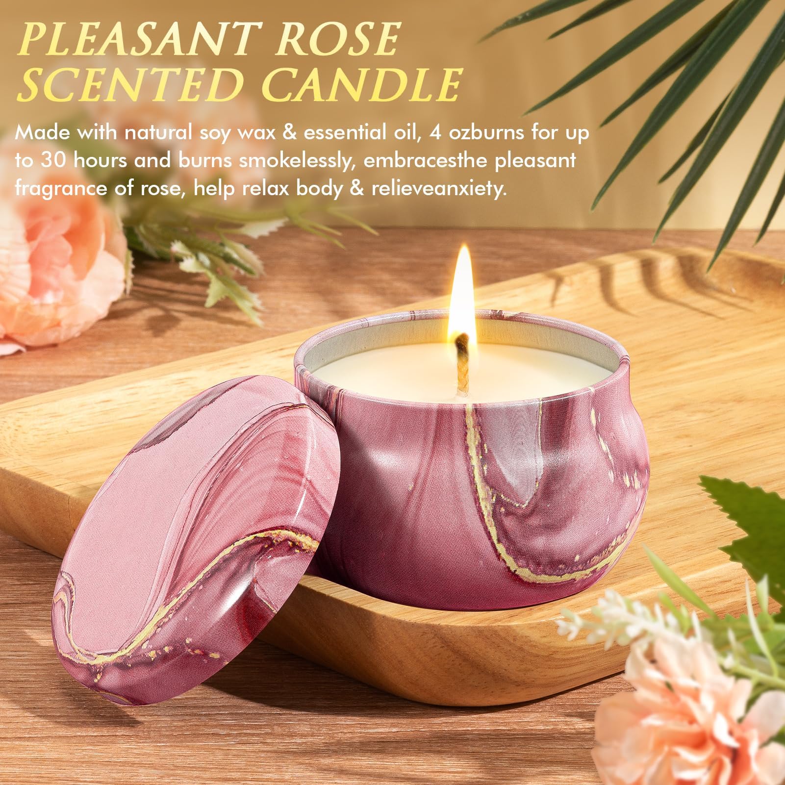 Qinline Birthday Gifts for Women – Spa Kit, Get Well Soon Gift Basket, Rose Relaxation Set with 40 oz Tumbler