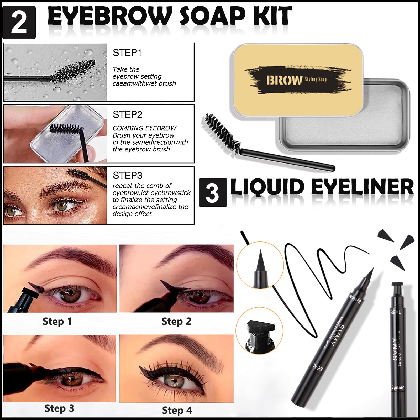 QIONG All in One Makeup Kit for Women – 16-Color Eyeshadow, Waterproof Mascara & Eyeliner