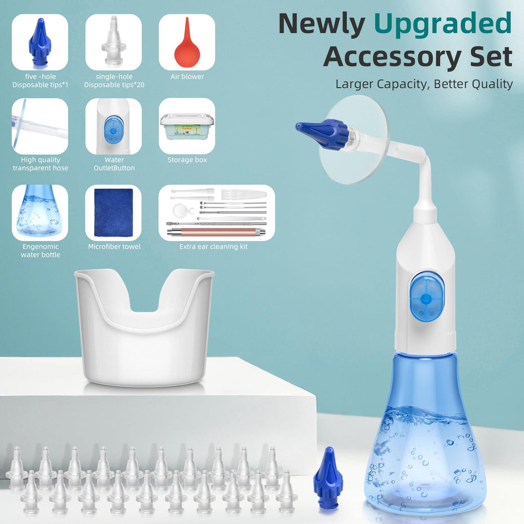 QISXROVY Self-Operated Ear Wax Removal Kit with LED Otoscope – Home Ear Cleaning (Blue Box)
