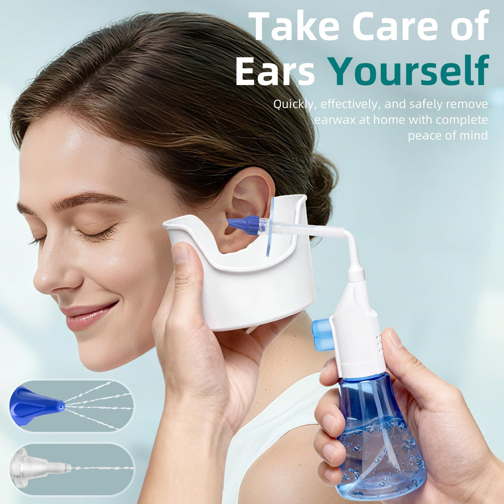 QISXROVY Self-Operated Ear Wax Removal Kit with LED Otoscope – Home Ear Cleaning (Blue Box)