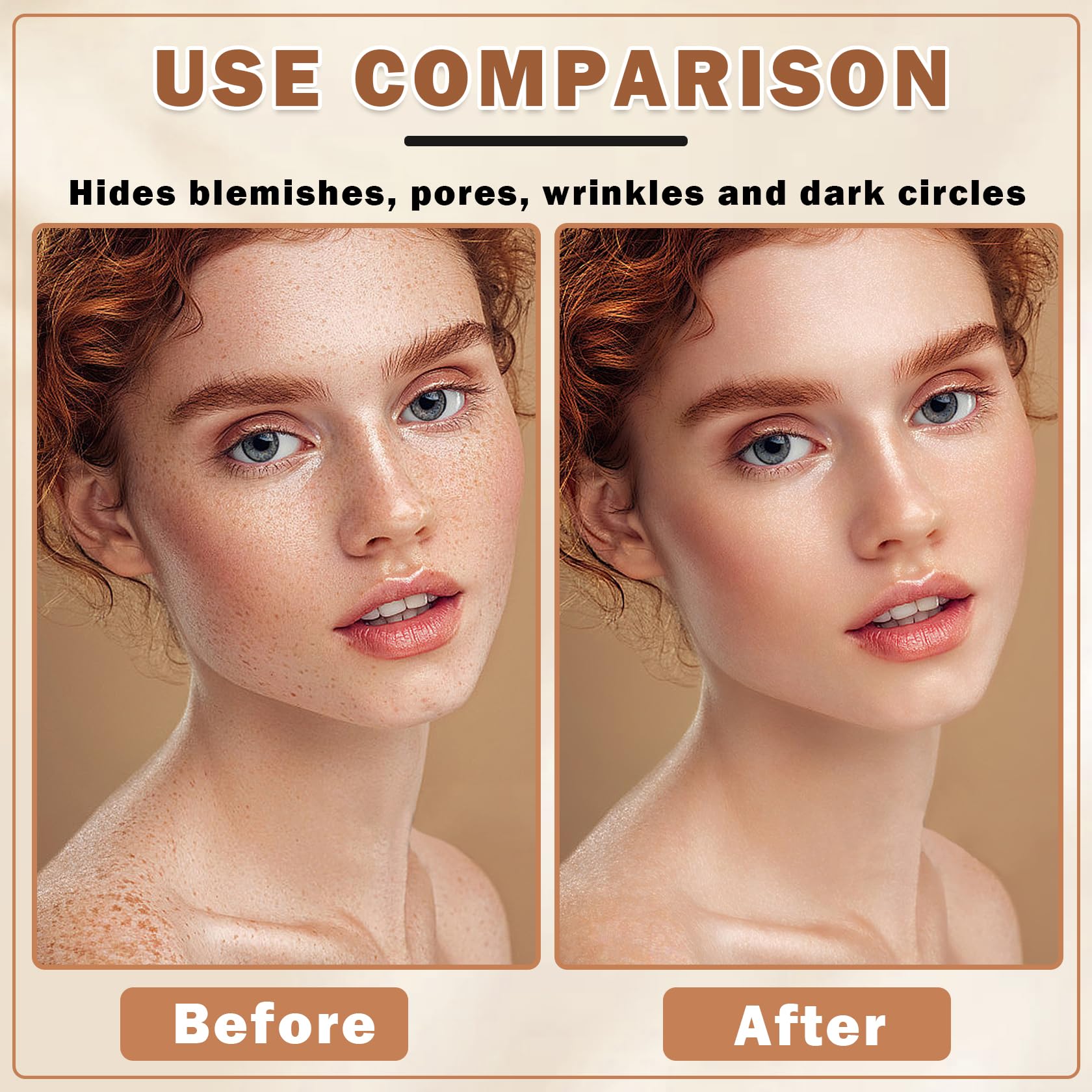 QIUFSSE Airbrush Foundation Spray — Full Coverage, Long-Lasting, Waterproof for Mature Skin (Natural / Warm Porcelain)