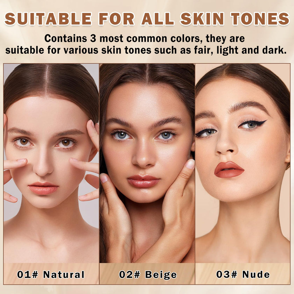 QIUFSSE Airbrush Foundation Spray — Full Coverage, Long-Lasting, Waterproof for Mature Skin (Natural / Warm Porcelain)
