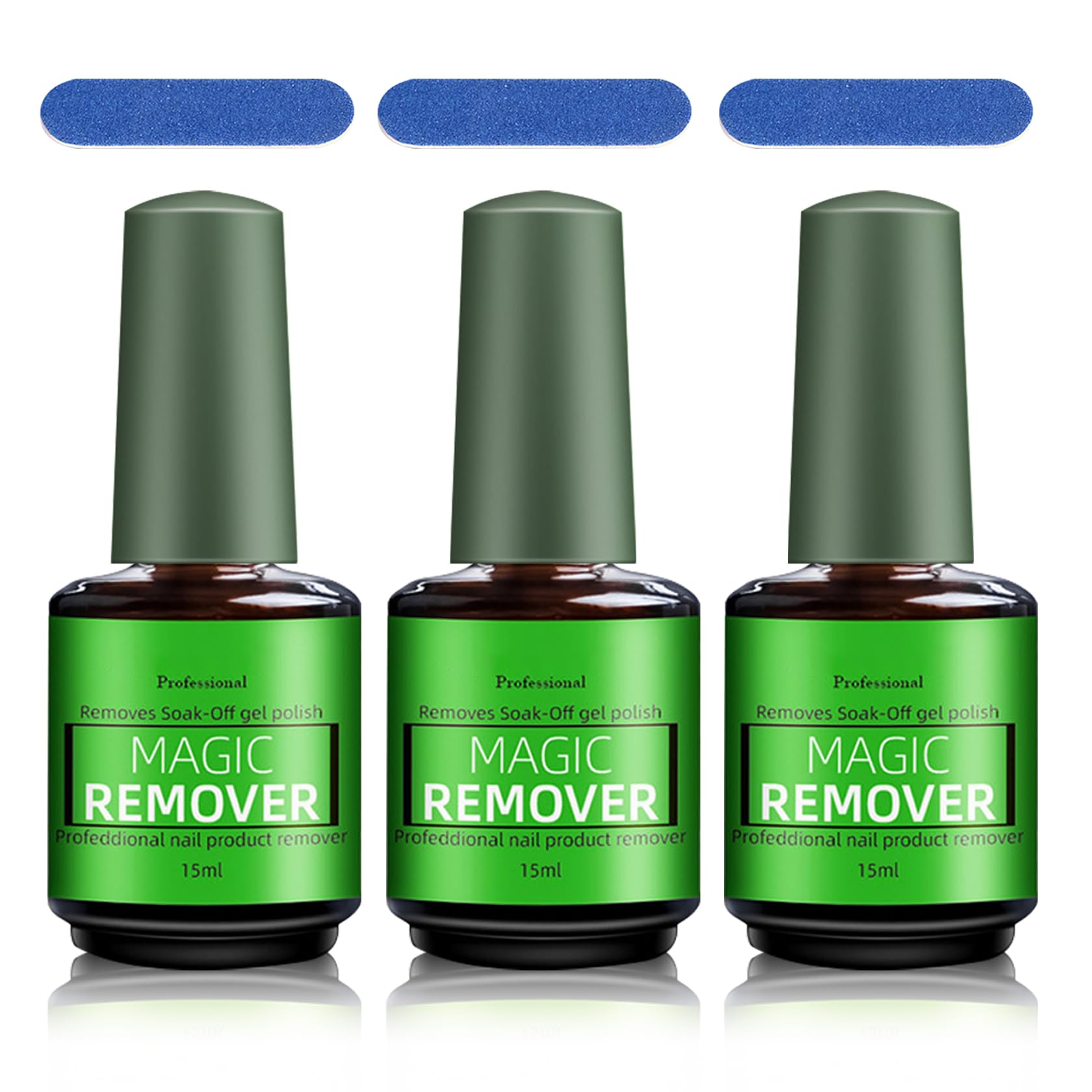 QIUFSSE Magic Remover Gel Polish - 3PCS Gel Nail Remover (15ML)