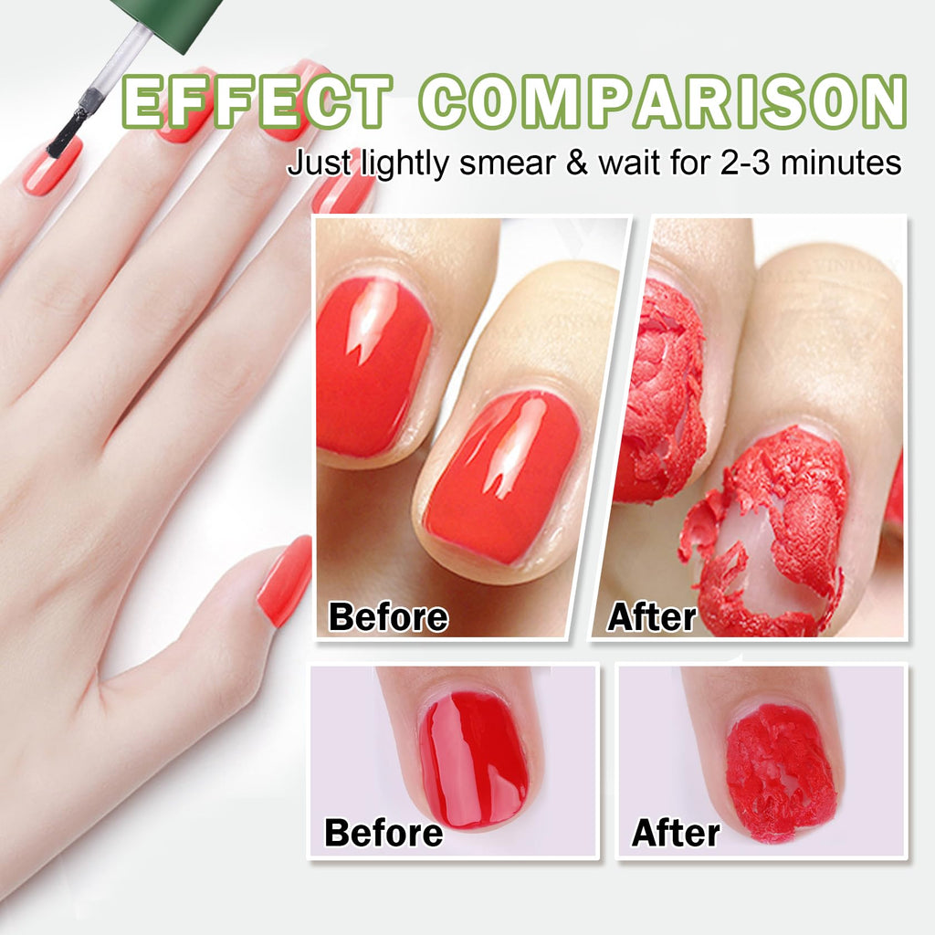 QIUFSSE Magic Remover Gel Polish - 3PCS Gel Nail Remover (15ML)