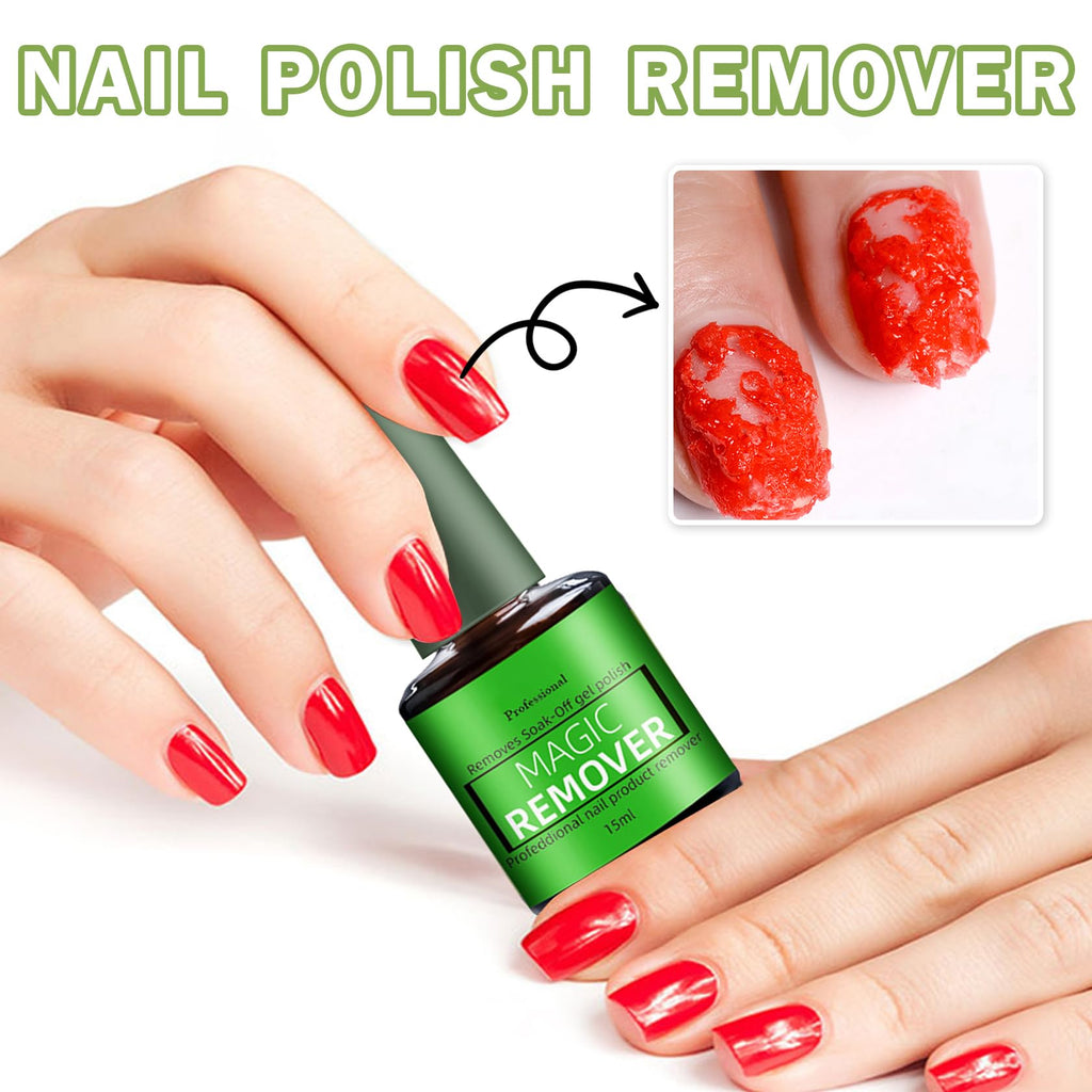 QIUFSSE Magic Remover Gel Polish - 3PCS Gel Nail Remover (15ML)