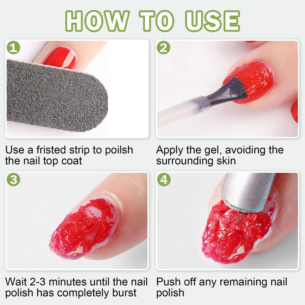QIUFSSE Magic Remover Gel Polish - 3PCS Gel Nail Remover (15ML)