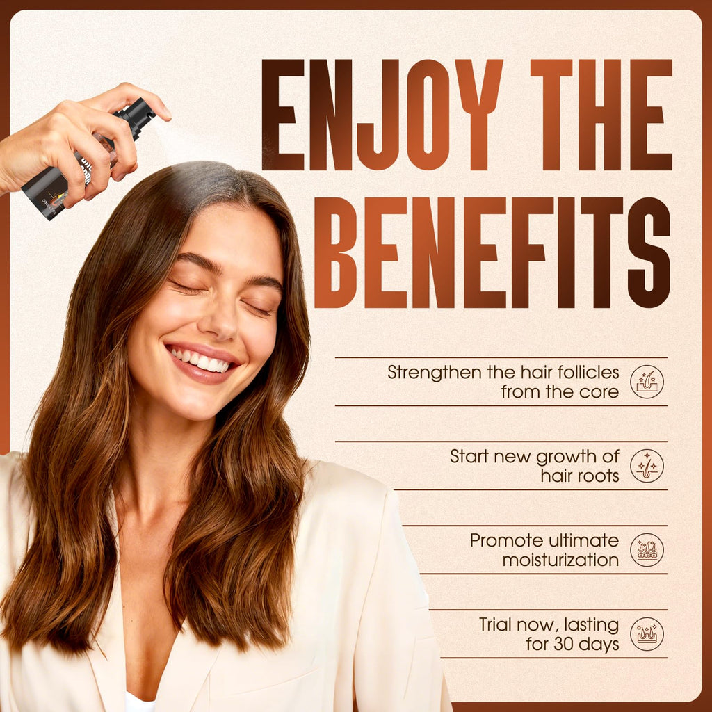 Qiyvipo Hair Growth Spray & Oil Spray – Biotin, Ginger, He Shou Wu, Castor Oil – 50ml