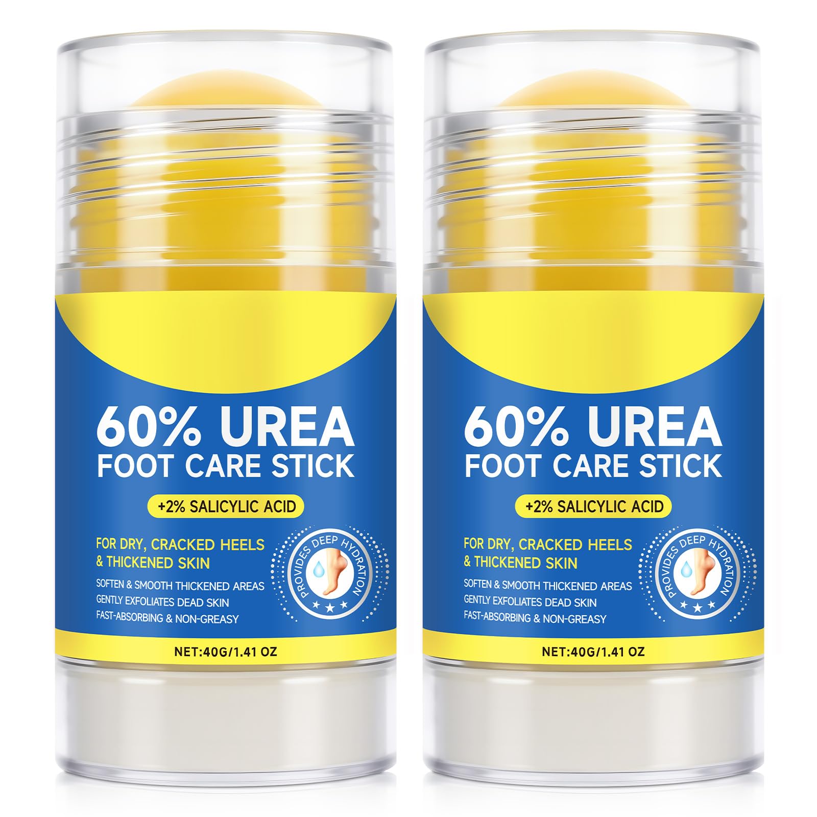 QJCWXIAOX 2-Pack 60% Urea + 2% Salicylic Acid Foot Care Stick – Moisturizer for Dry Feet