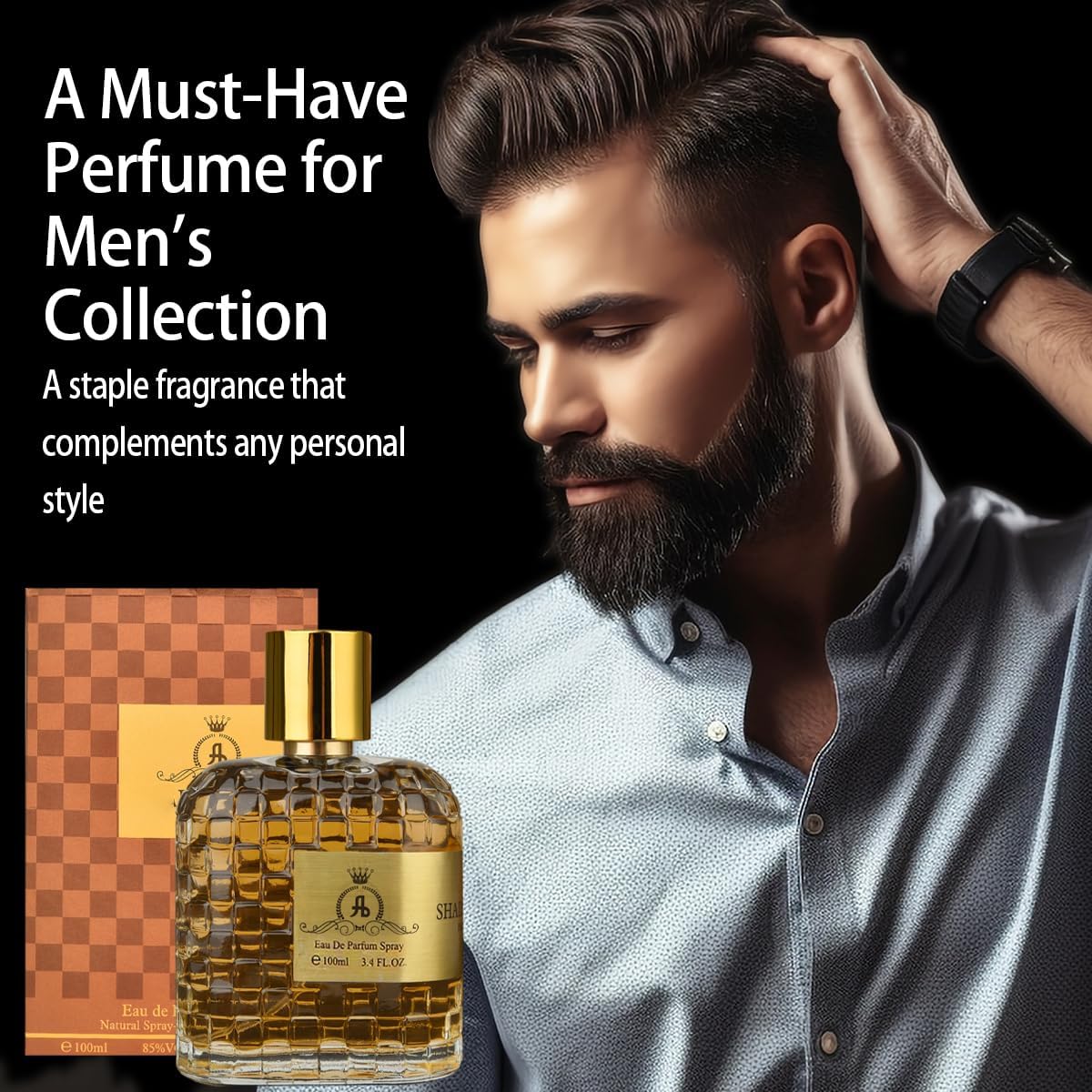 QMMV4NB Cologne for Men – 3.4 oz / 100 ml Eau de Parfum, Long-Lasting Scent