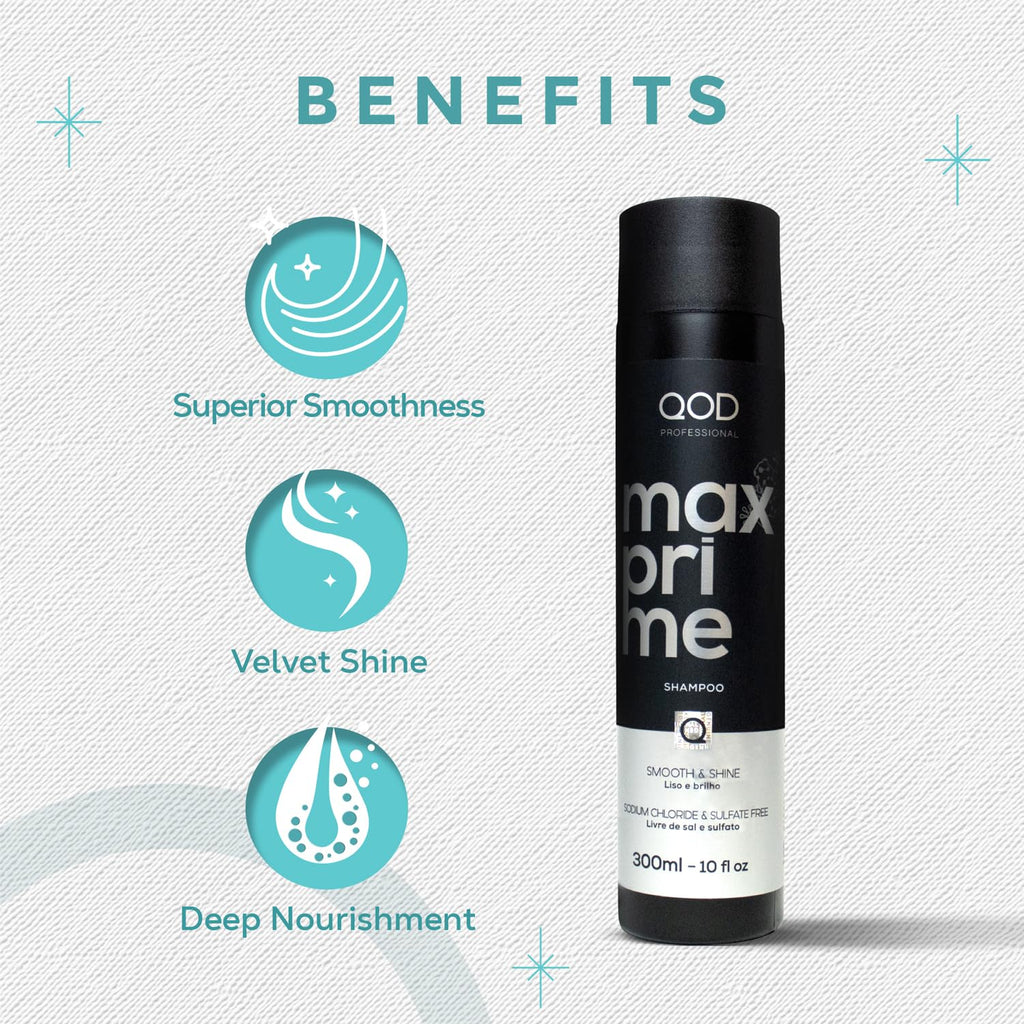 QoD PRO Max Prime Hair Shampoo for Straight Hair – Cedar Scent, 10 oz