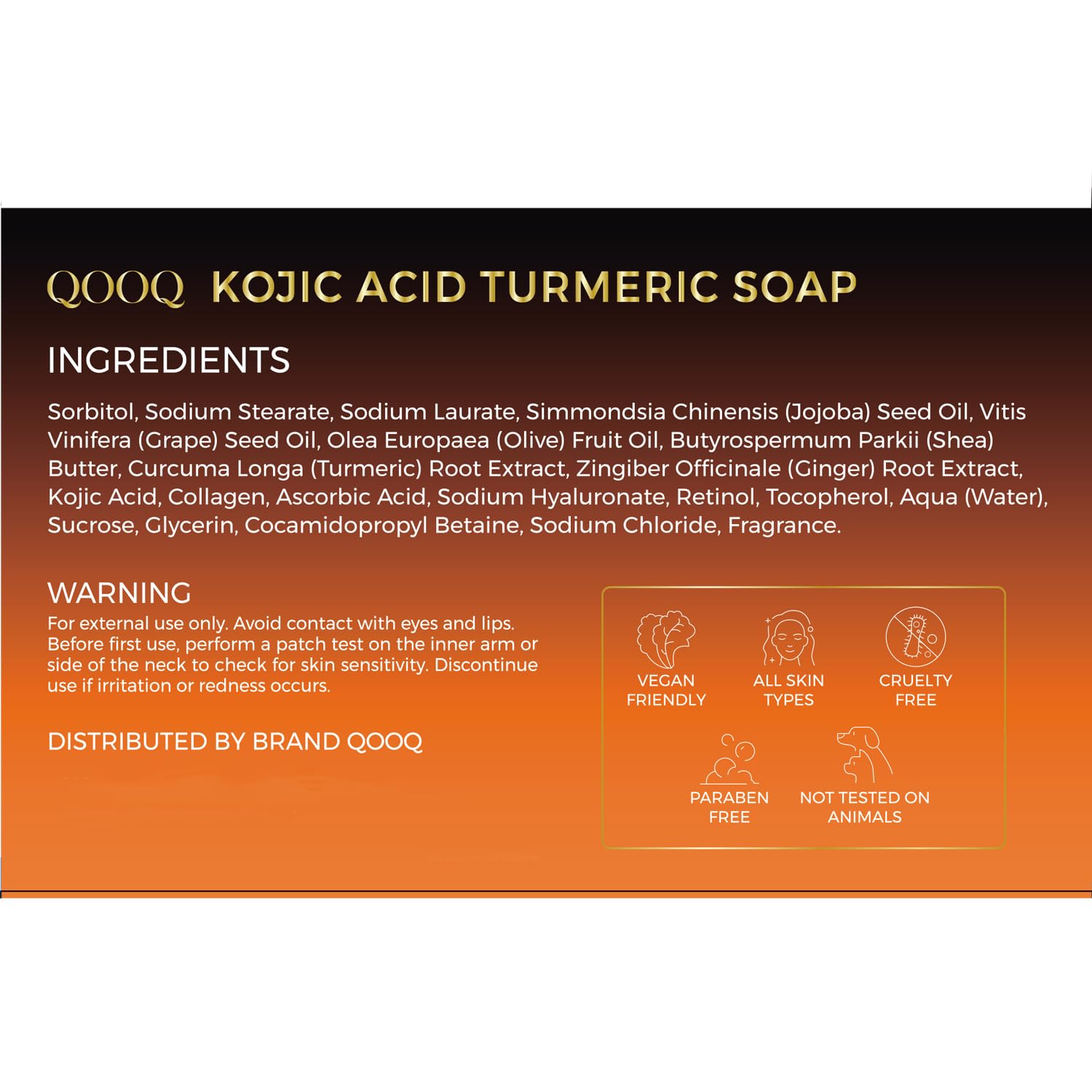 QOOQ Turmeric Kojic Acid Soap – Brightening Face & Body Wash with Vitamin C & E (120g x 2)
