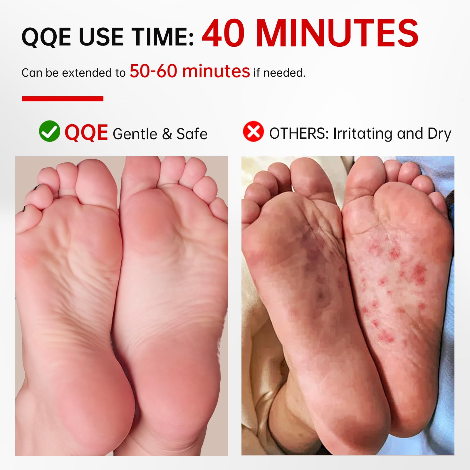 QQE 3 Pack Foot Peeling Mask – Hydrating Exfoliating Foot Care for Dry, Cracked Feet