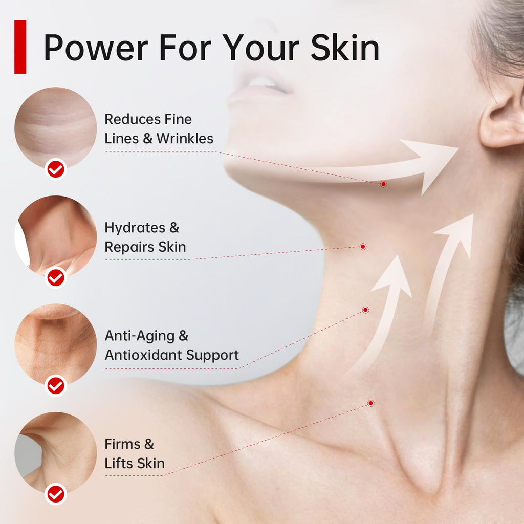 QQE Neck Firming Cream with Retinol, Collagen & Hyaluronic Acid | Instant Lift for Neck, Face & Chest