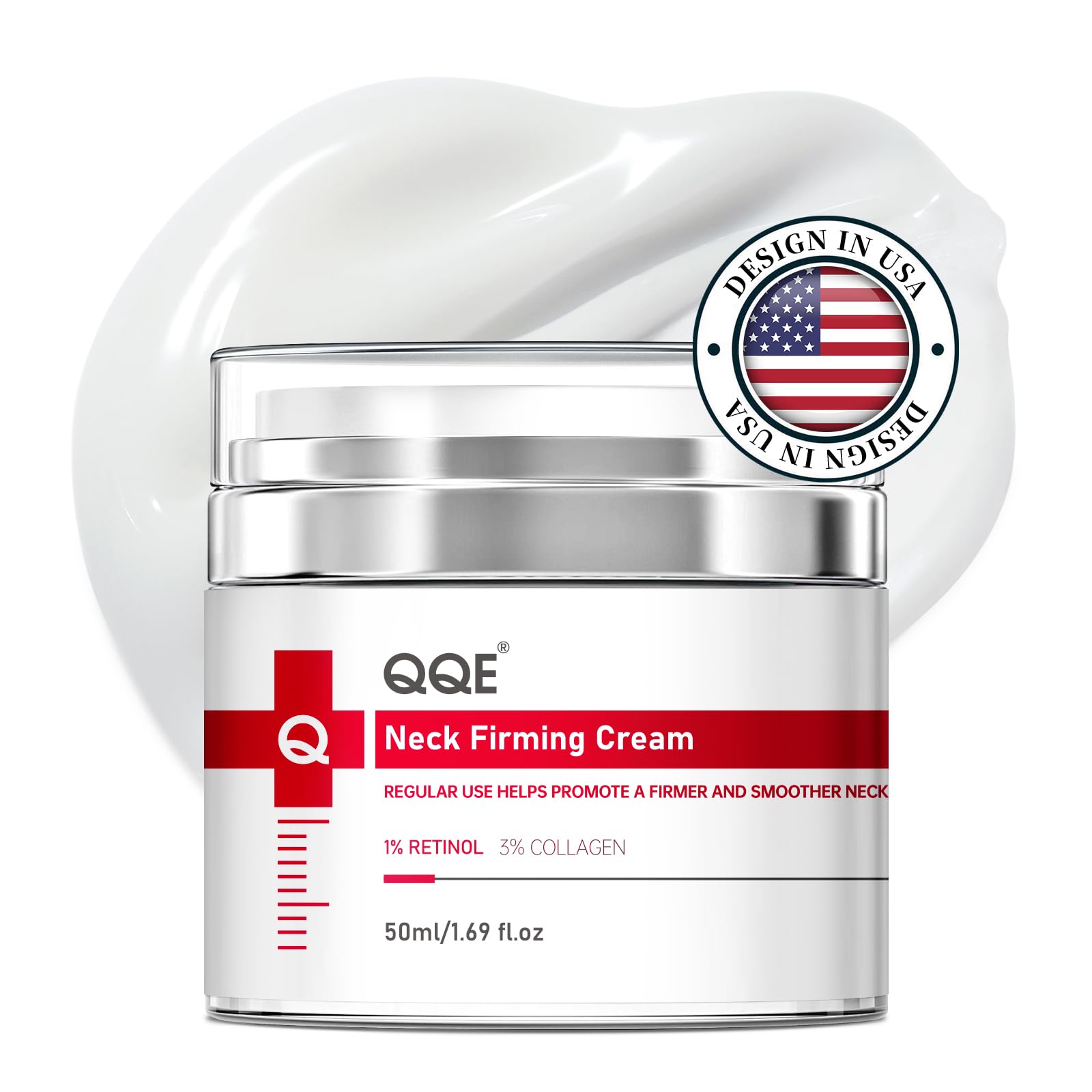 QQE Neck Firming Cream with Retinol, Collagen & Hyaluronic Acid | Instant Lift for Neck, Face & Chest