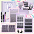 QUAFFLY DIY Lash Extension Kit 980 Pcs – Lower Lashes, Bond & Seal, Beginner Friendly
