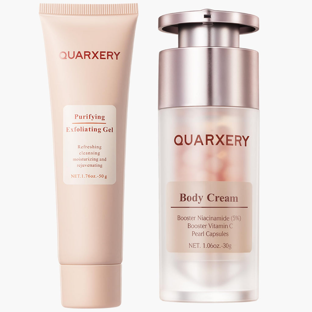 QUARXERY Exfoliating Care Set: 5% Niacinamide Body Cream + Purifying Peeling Gel