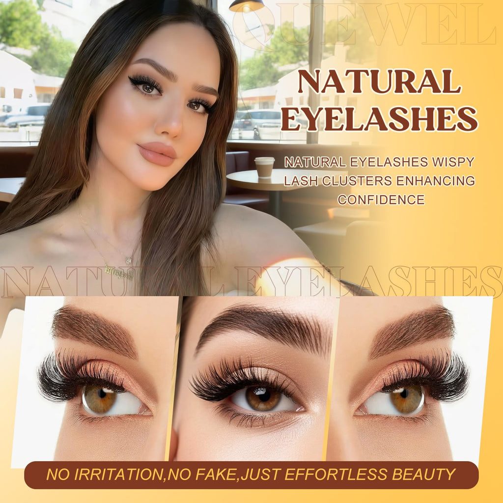 QUEWEL 580PCS Eyelash Clusters — 30D to 100D Wispy Lashes for DIY Extensions (Reusable)