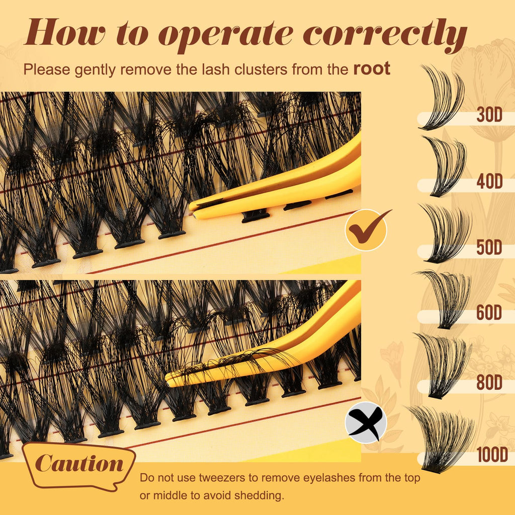 QUEWEL 580PCS Eyelash Clusters — 30D to 100D Wispy Lashes for DIY Extensions (Reusable)