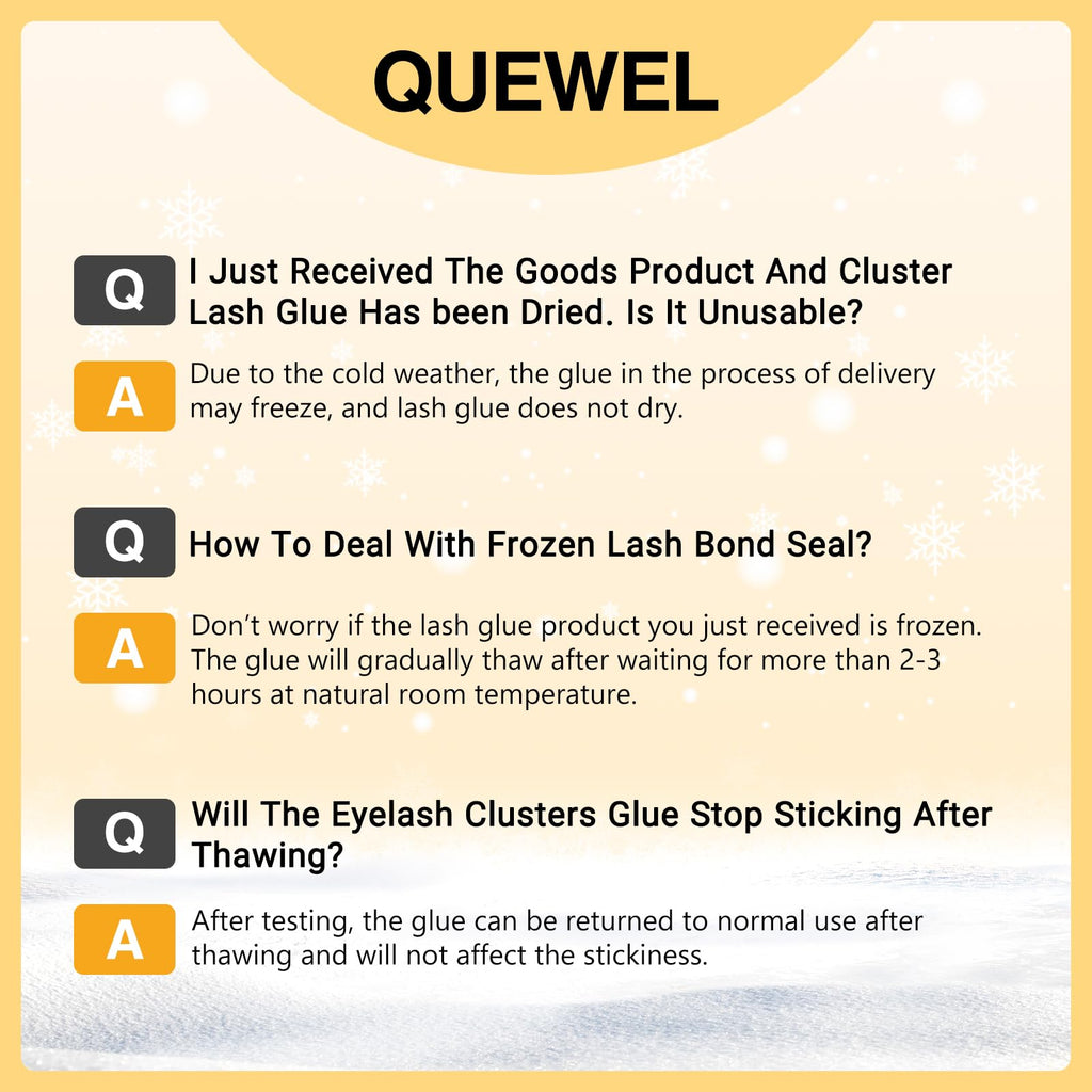 QUEWEL DIY Eyelash Extensions Kit – 144 Clusters, Bond & Seal, Remover